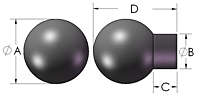 Shoulder Ball Knob Line Drawing